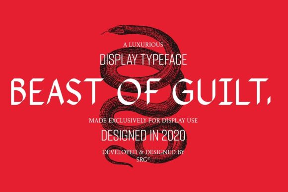 Beast of Guilt Font: A Stylish Display Typeface for Small Business Branding